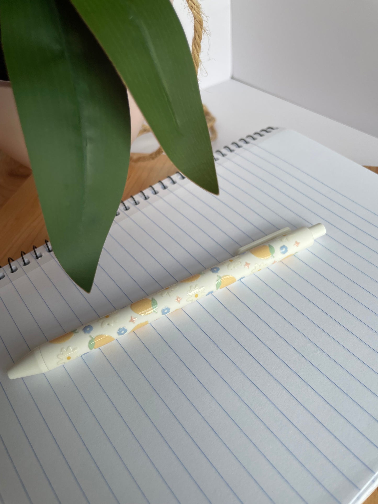Cute Lemons and Daises Black Ballpoint Pen