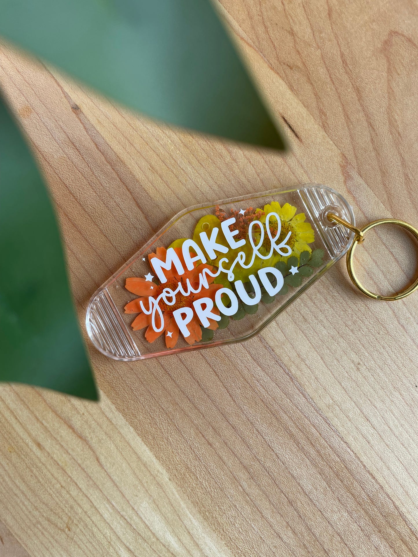 Colorful Dried Flower Clear Acrylic Keychains
