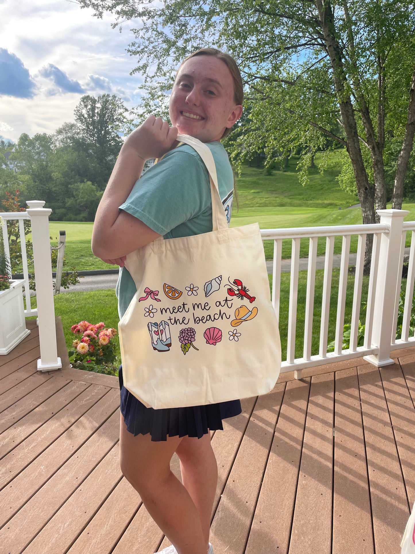 Meet Me At The Beach Canvas Tote Bag