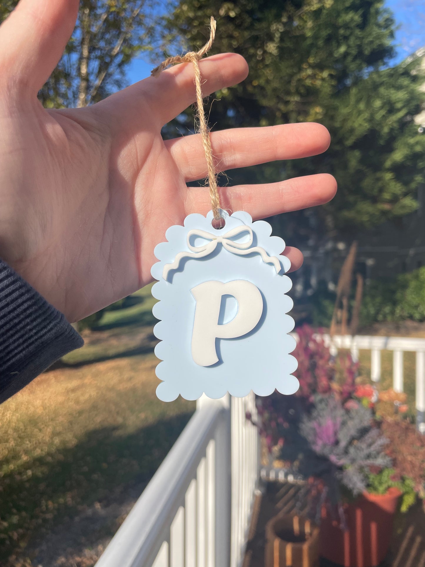 Scalloped Pastel Bow Gift Tag with Twine