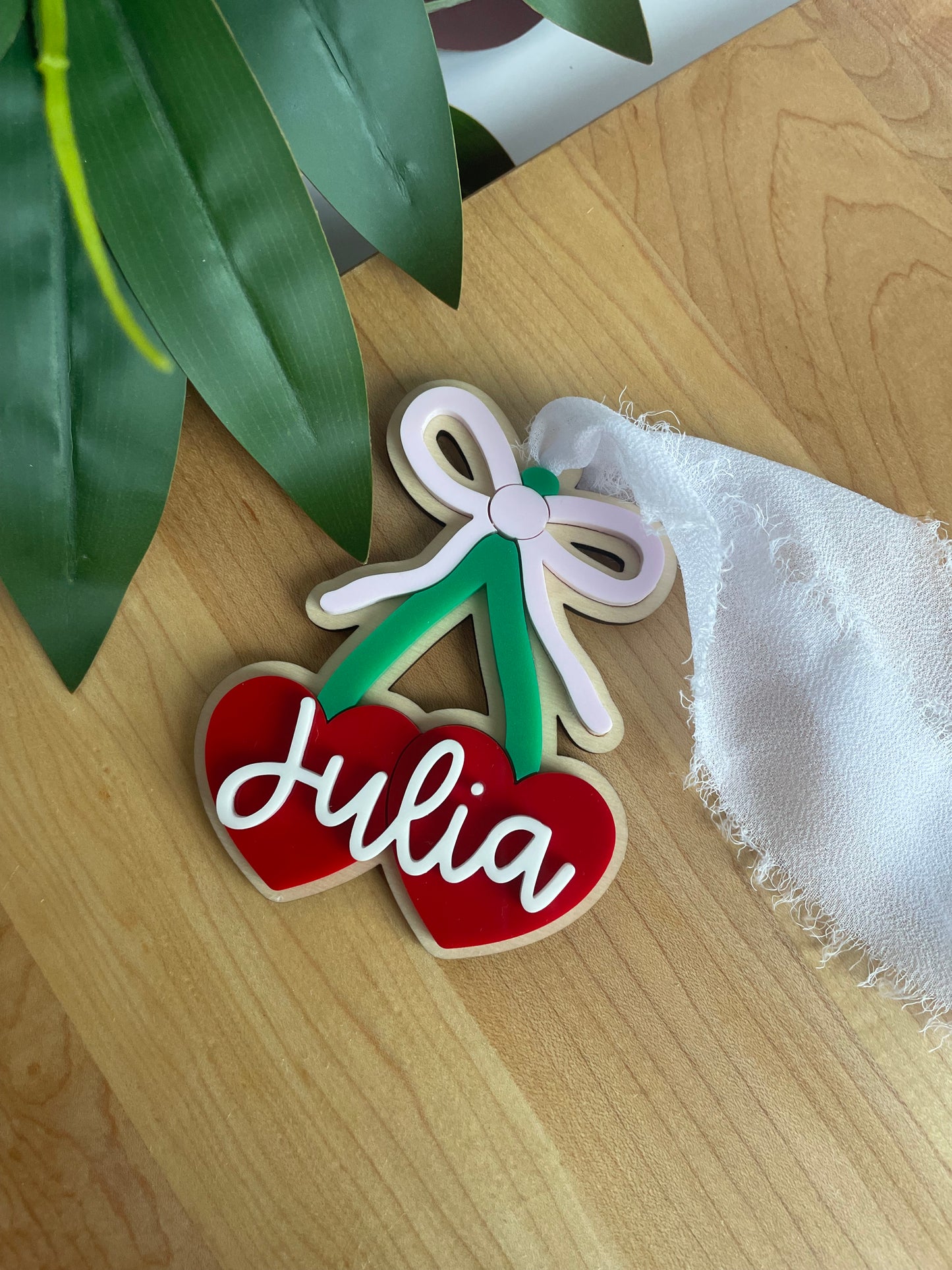Cute Cherries and Bow Gift Tag