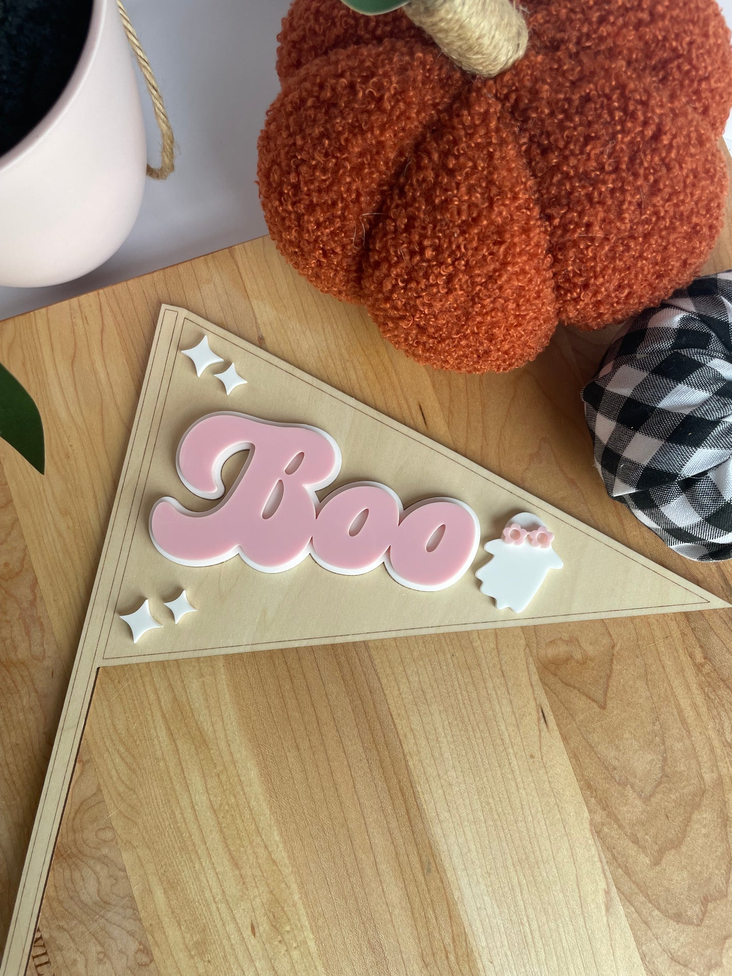 Boo! Cute Ghost Wooden Pendants
