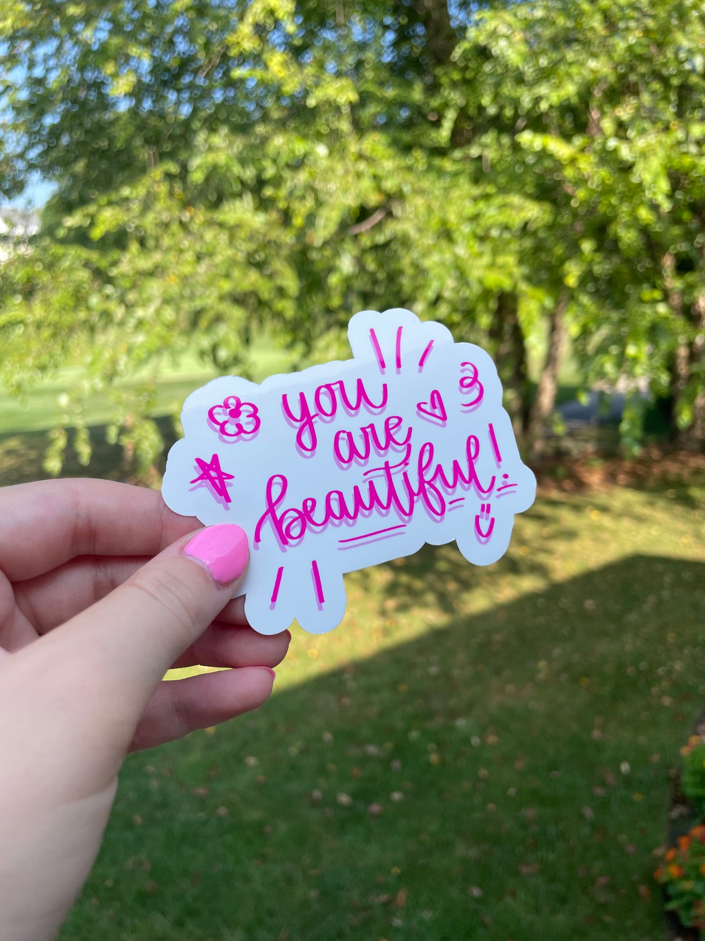 You Are Beautiful Doodles Matte Die Cut Sticker
