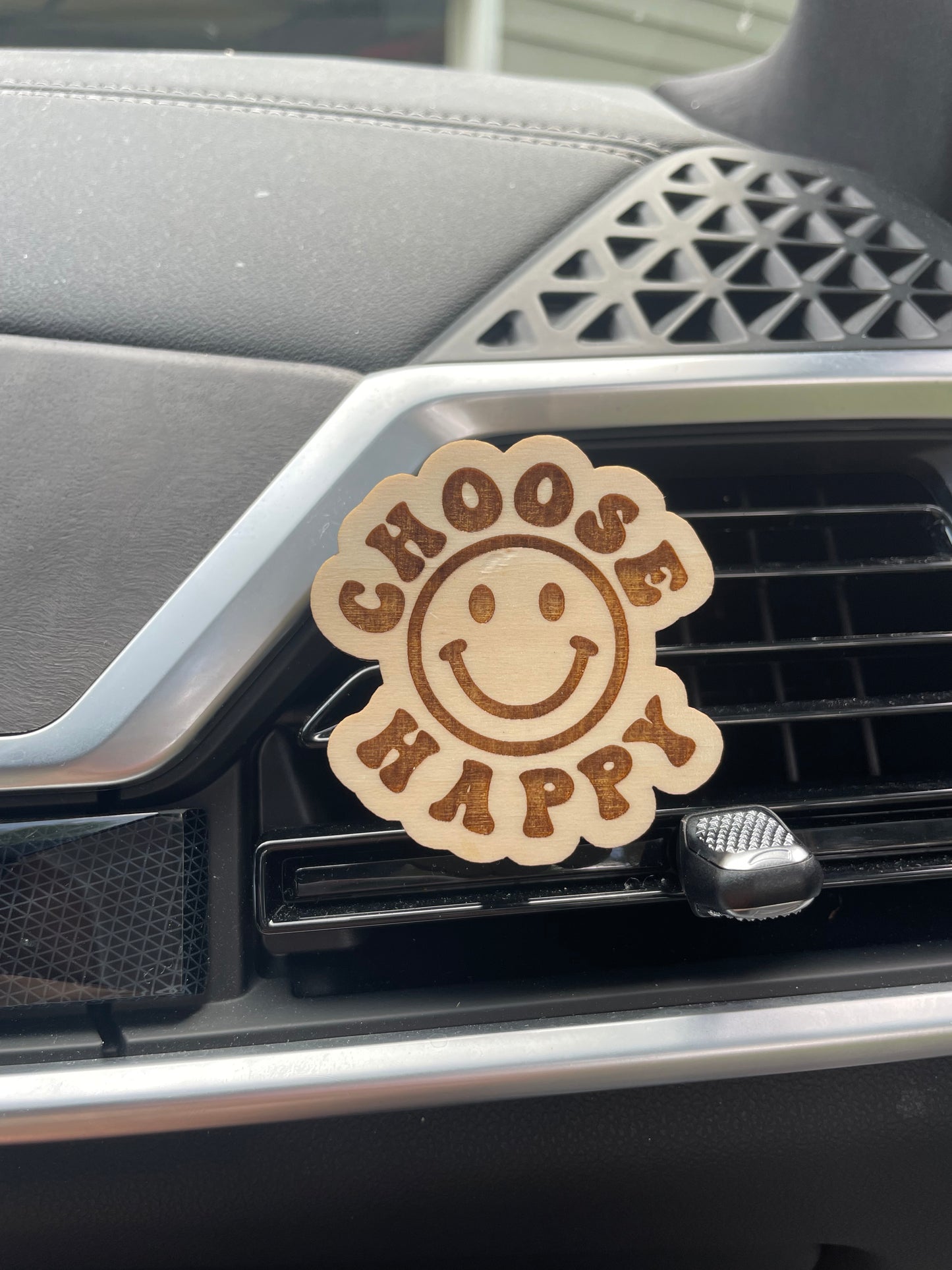 Choose Happy Wooden Car Vent Clip