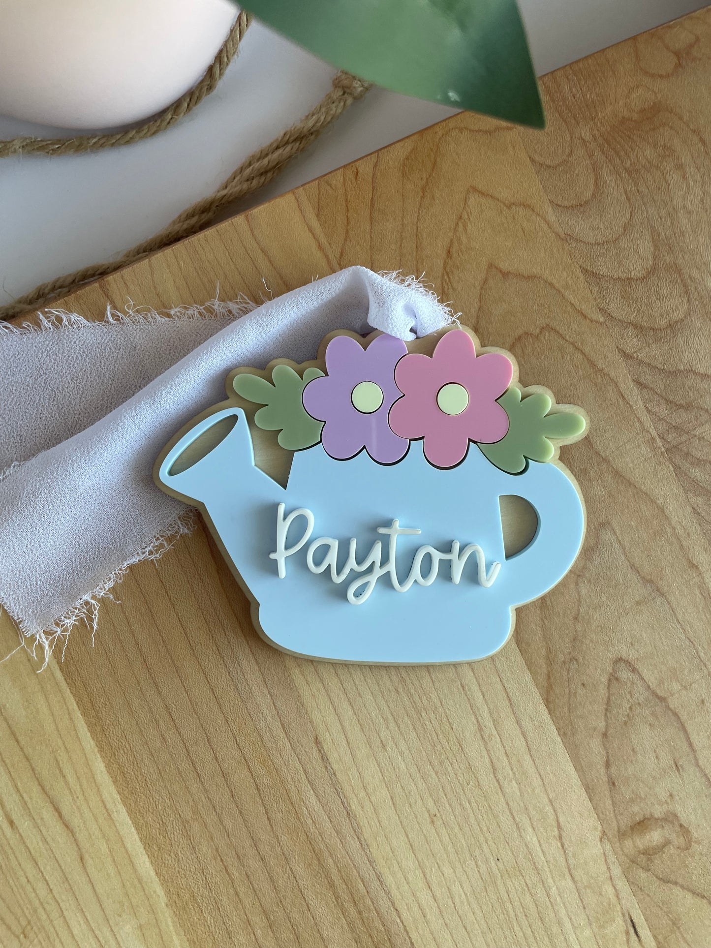 Blooming Watering Can Acrylic Gift Tag