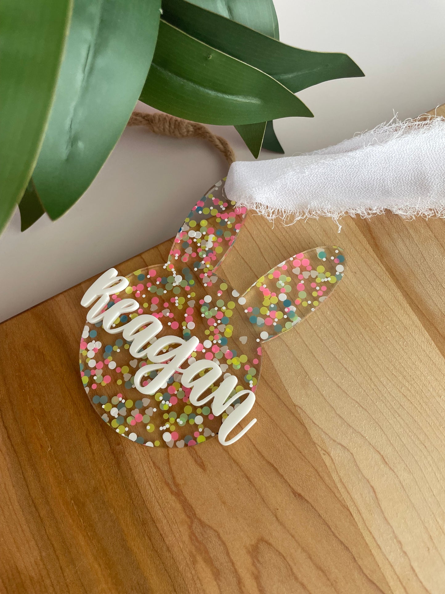 Pastel Confetti Bunny Gift Tag
