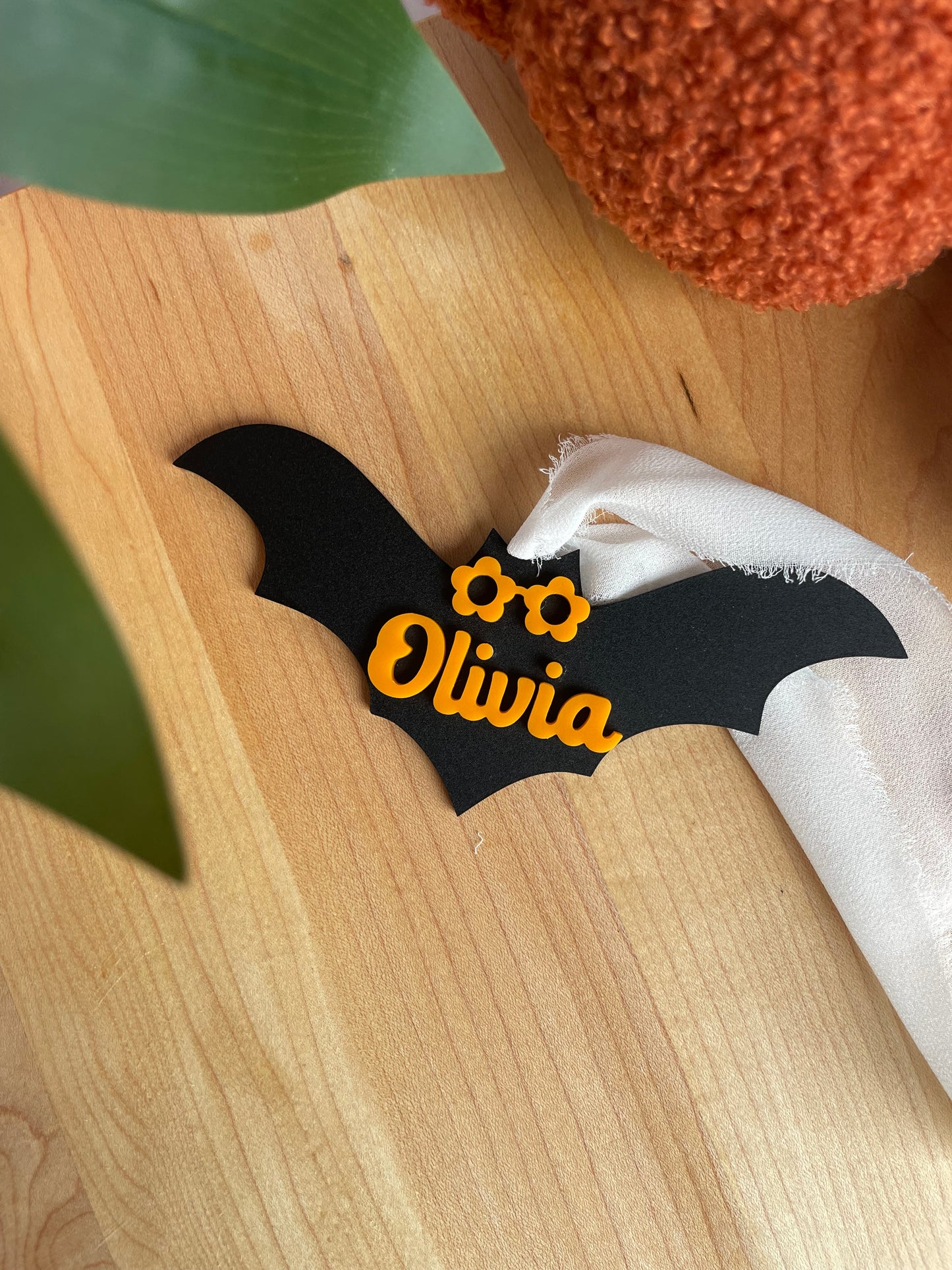 Groovy Black Bat Acrylic Gift Tag