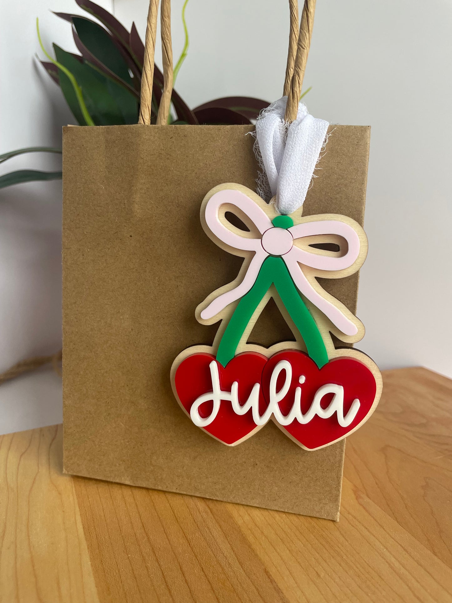 Cute Cherries and Bow Gift Tag