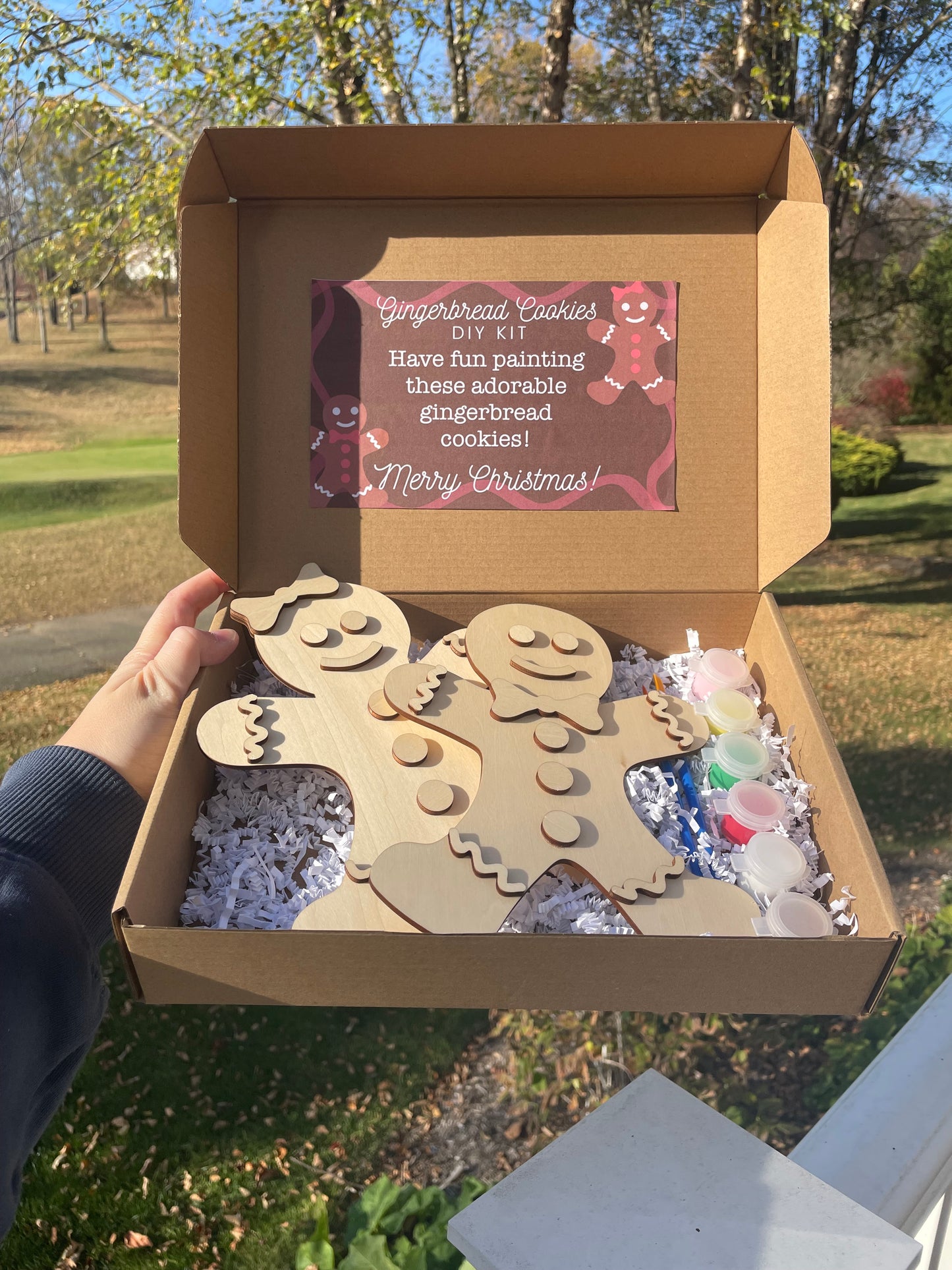 Paint Your Own Wooden Gingerbread Cookies with Paint and Paintbrushes Included