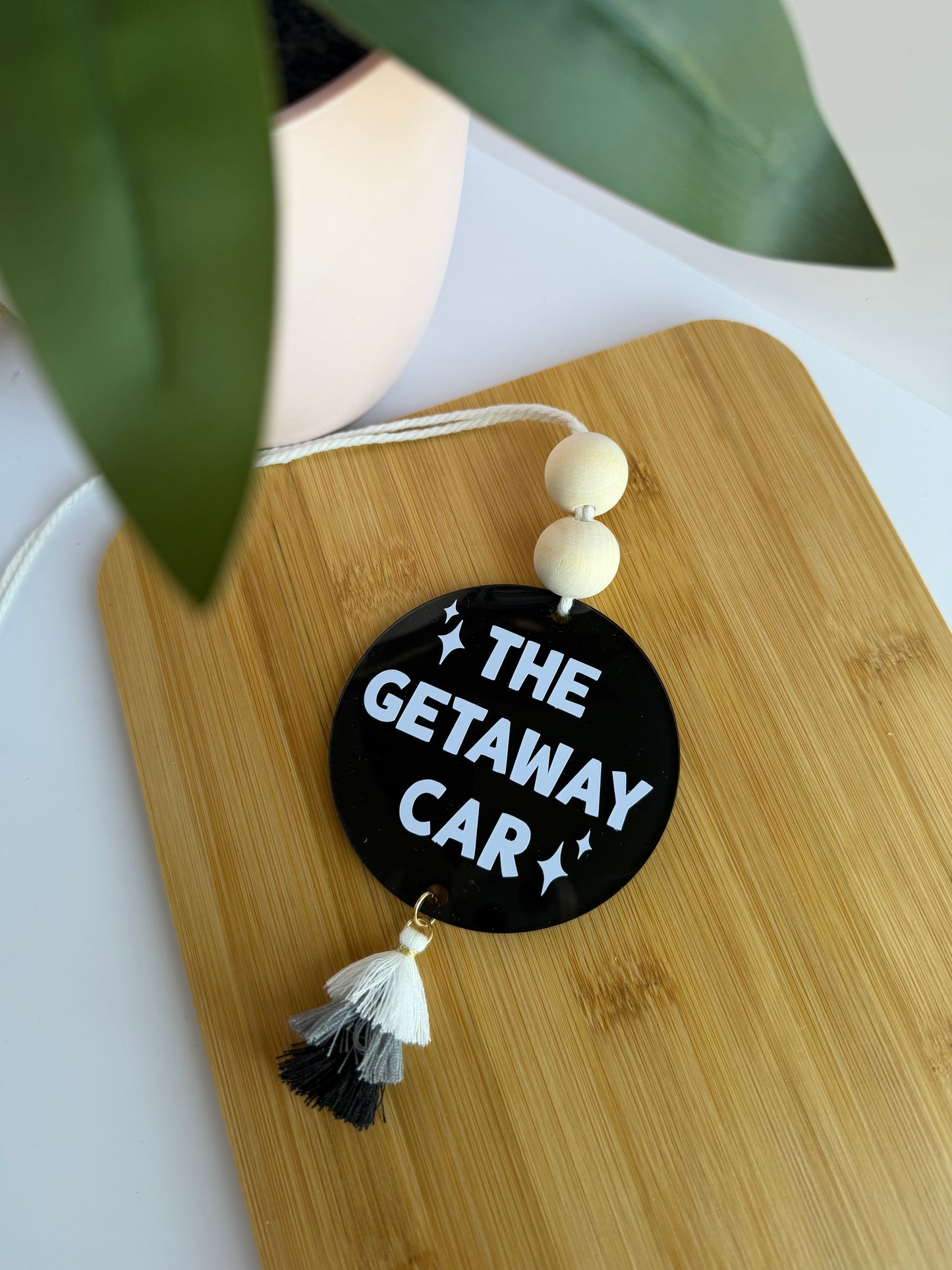 The Getaway Car Acrylic Rear View Mirror Car Charm