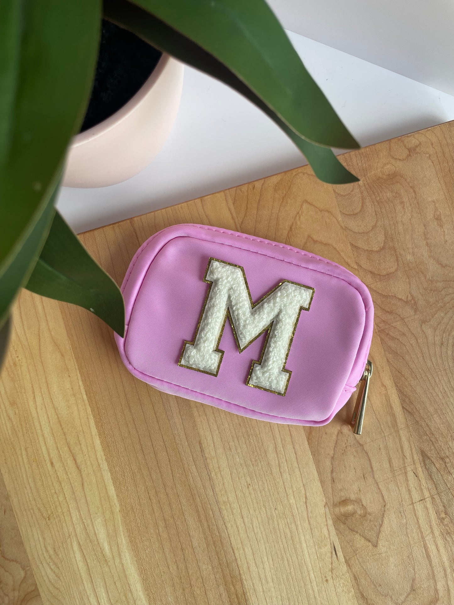 Custom Letter Wallet with Gold Zipper Features