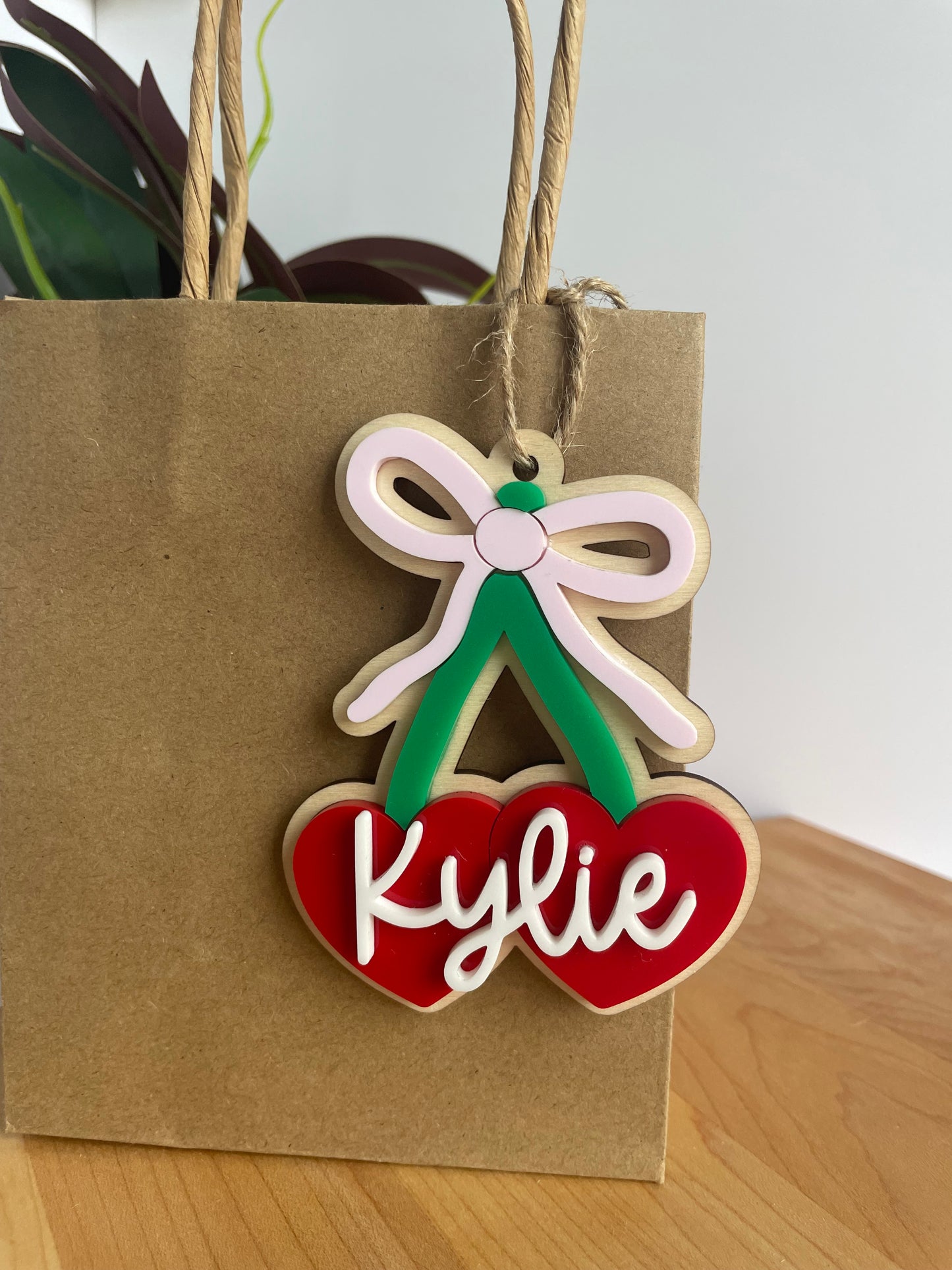 Cute Cherries and Bow Gift Tag