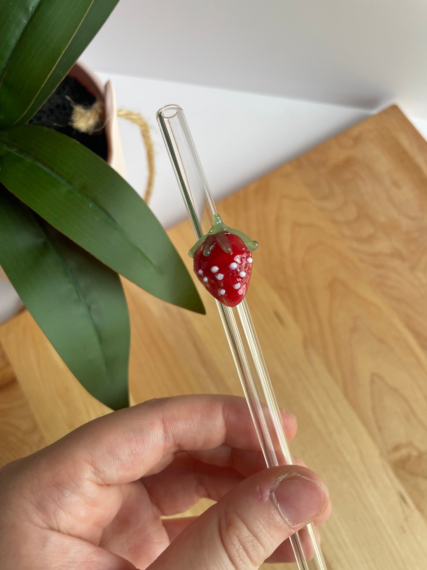 Strawberry Glass Straws