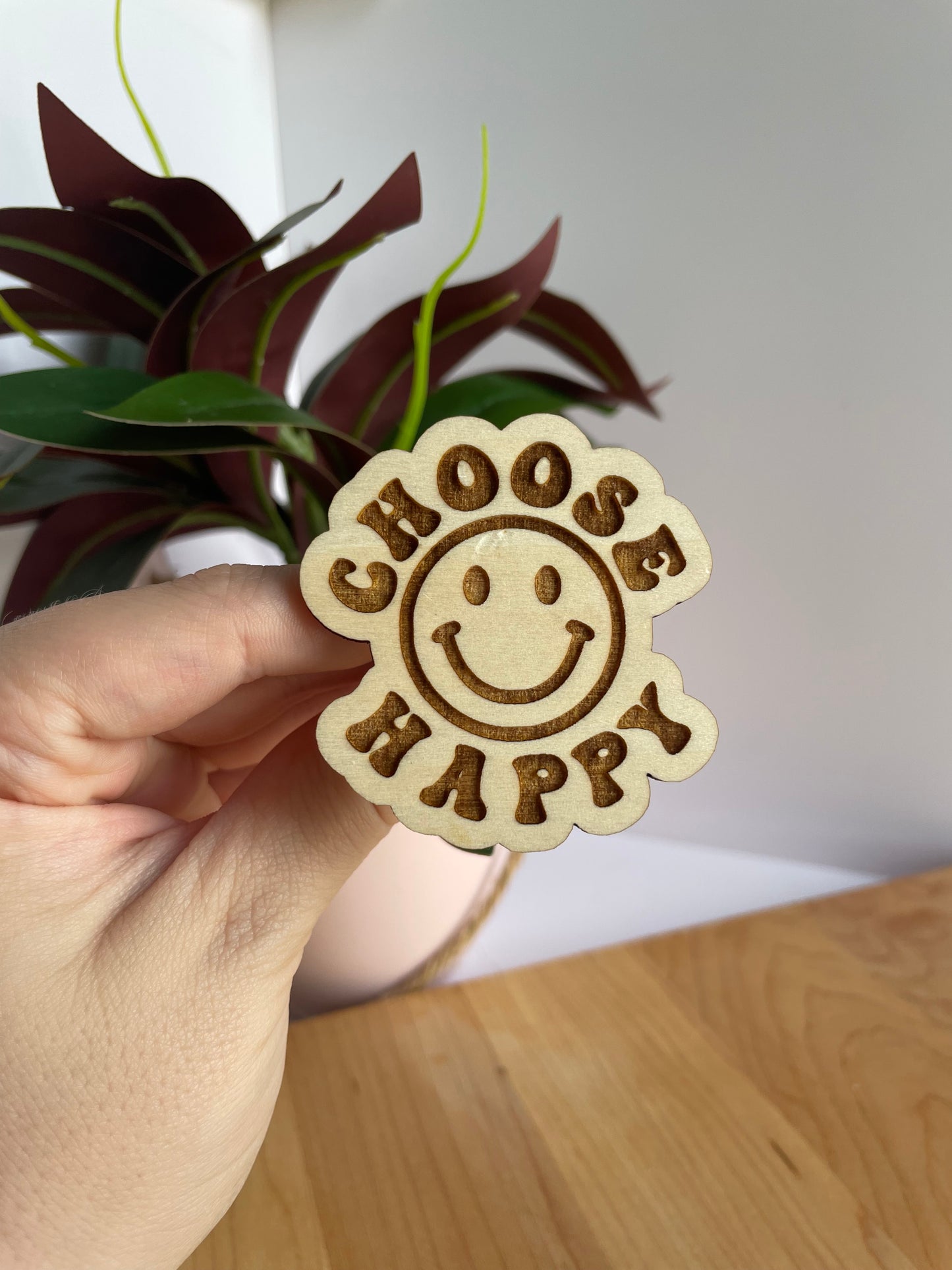 Choose Happy Wooden Car Vent Clip