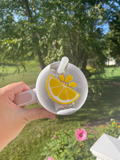 Sparkly Yellow Lemon 30 and 40 ounce Stanley Topper for Waterbottles