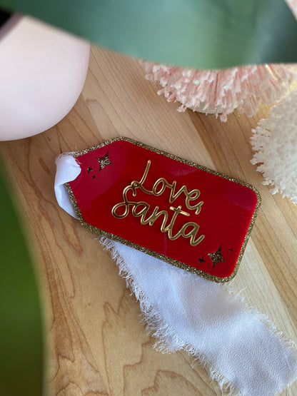Love, Santa Acrylic Gift Tag