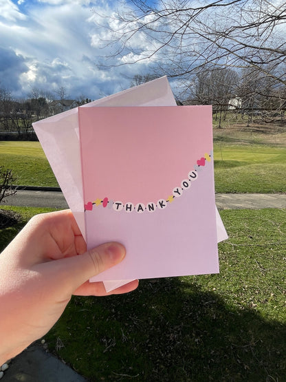 Thank You Friendship Bracelet Blank Card with White Envelope