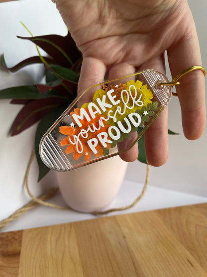 Colorful Dried Flower Clear Acrylic Keychains