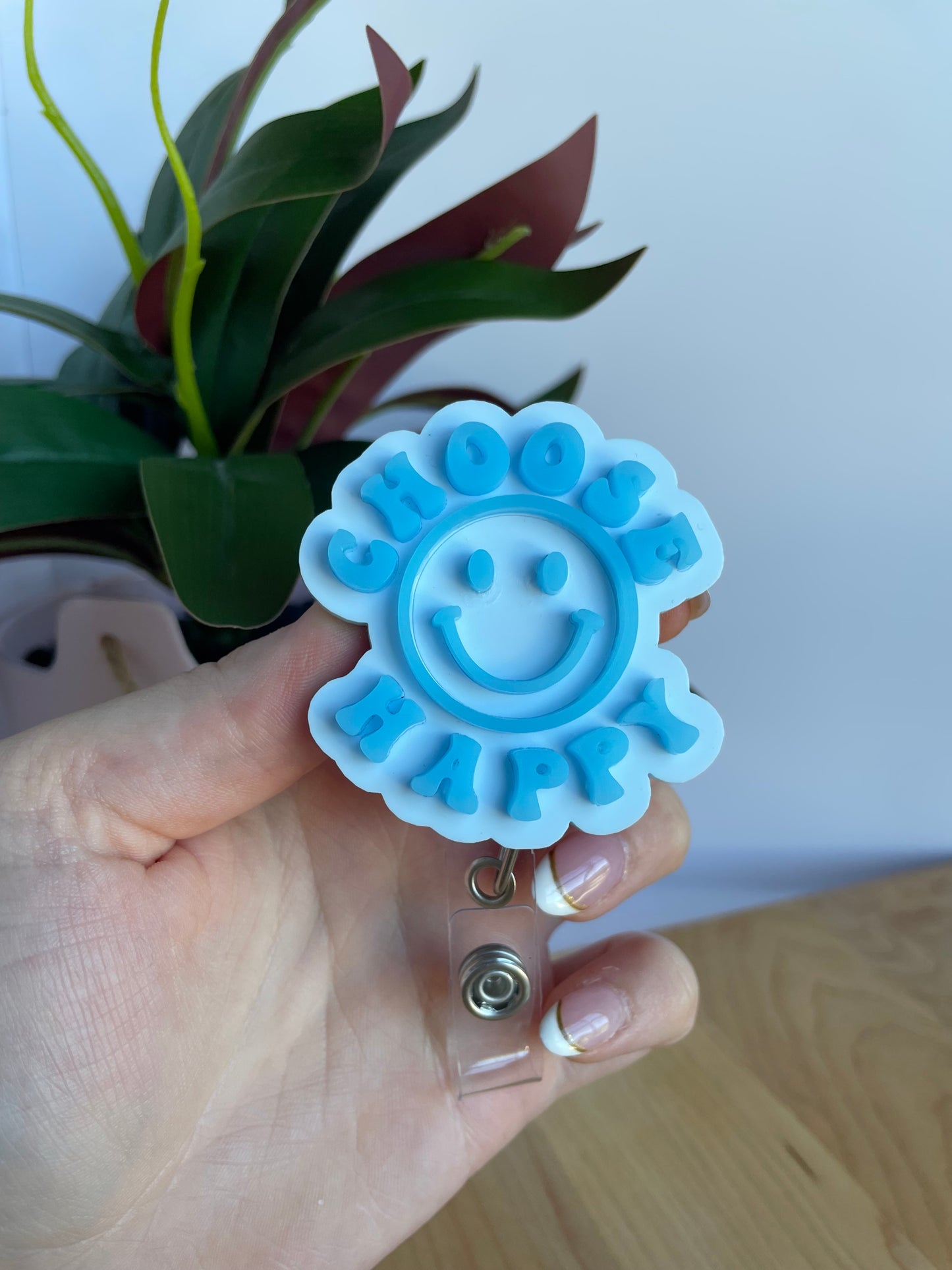 Colorful Choose Happy Acrylic Badge Reels