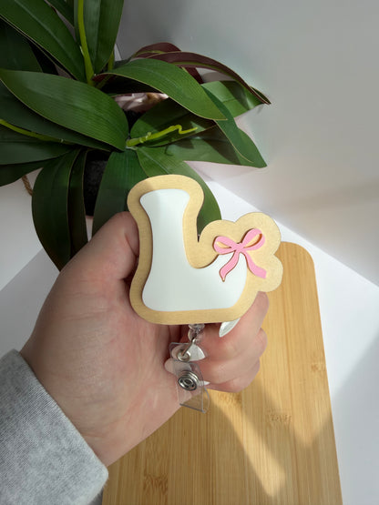 Letter Bow Acrylic Badge Reel