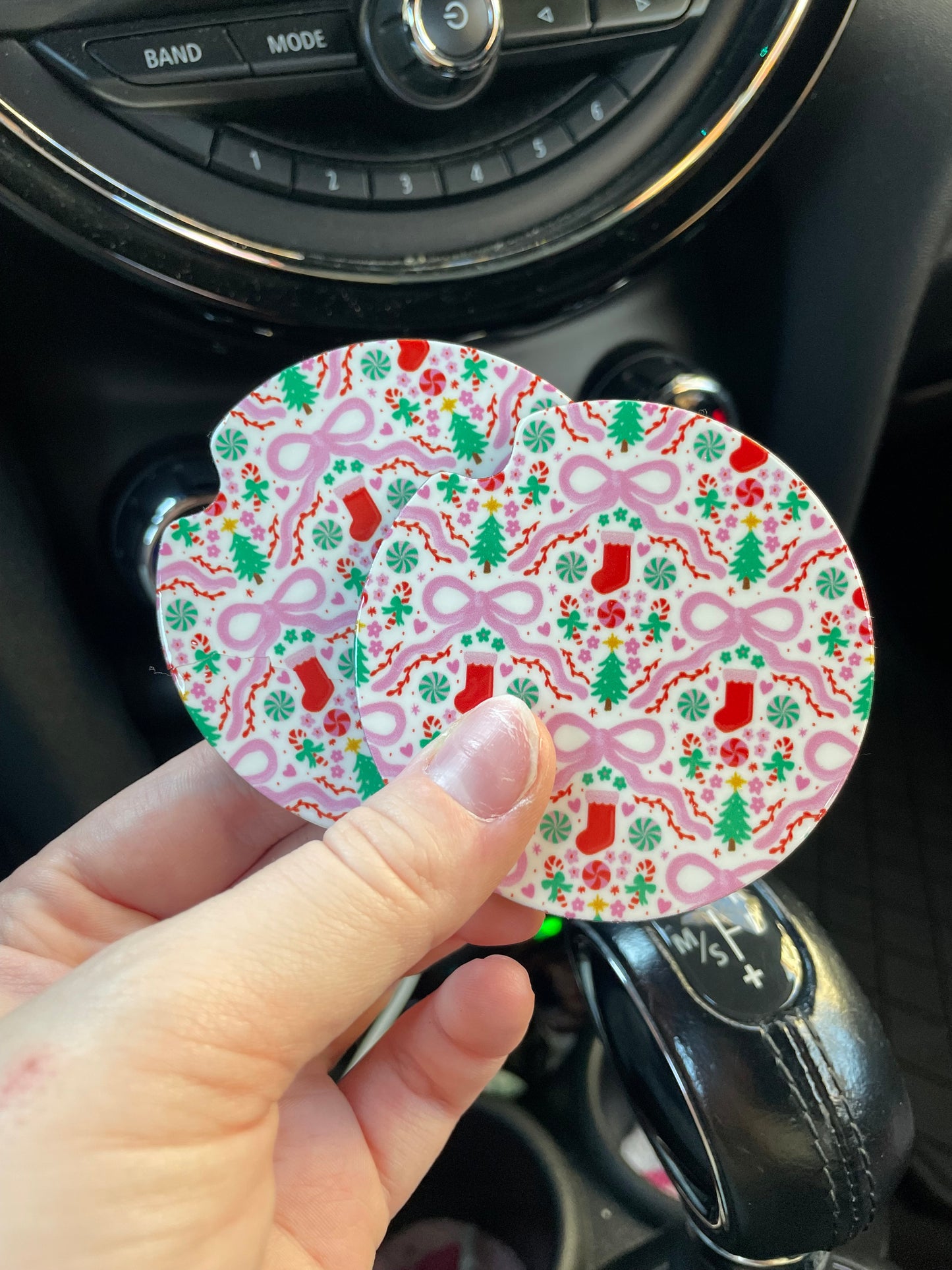 Festive Holiday Car Coasters