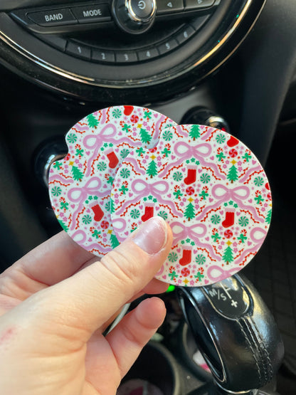 Festive Holiday Car Coasters