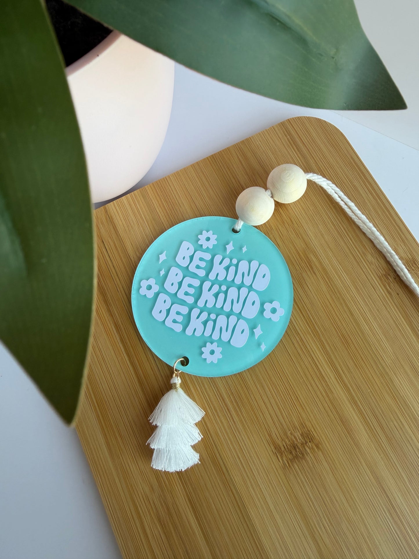Be Kind Acrylic Rear View Mirror Car Charm