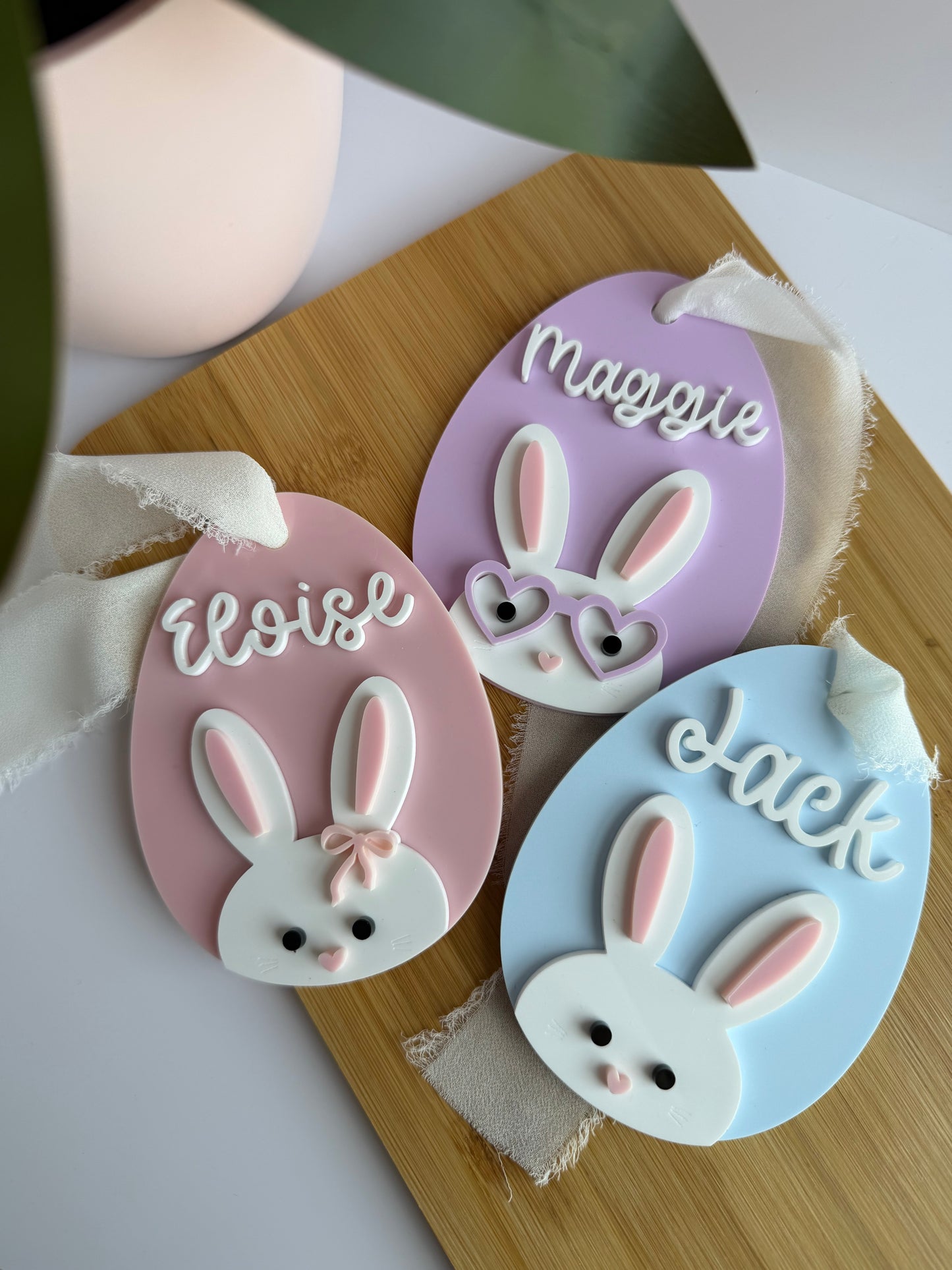 Easter Bunny Egg Acrylic Gift or Basket Tag
