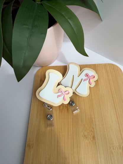 Letter Bow Acrylic Badge Reel