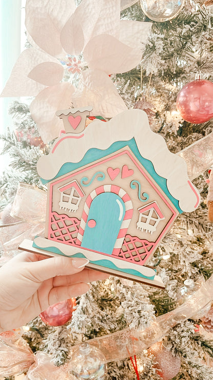Paint Your Own Holiday Wooden Gingerbread House with Paints and Paintbrushes Included