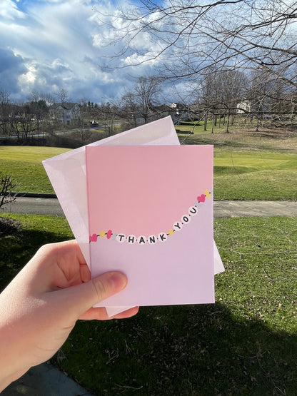 Thank You Friendship Bracelet Blank Card with White Envelope
