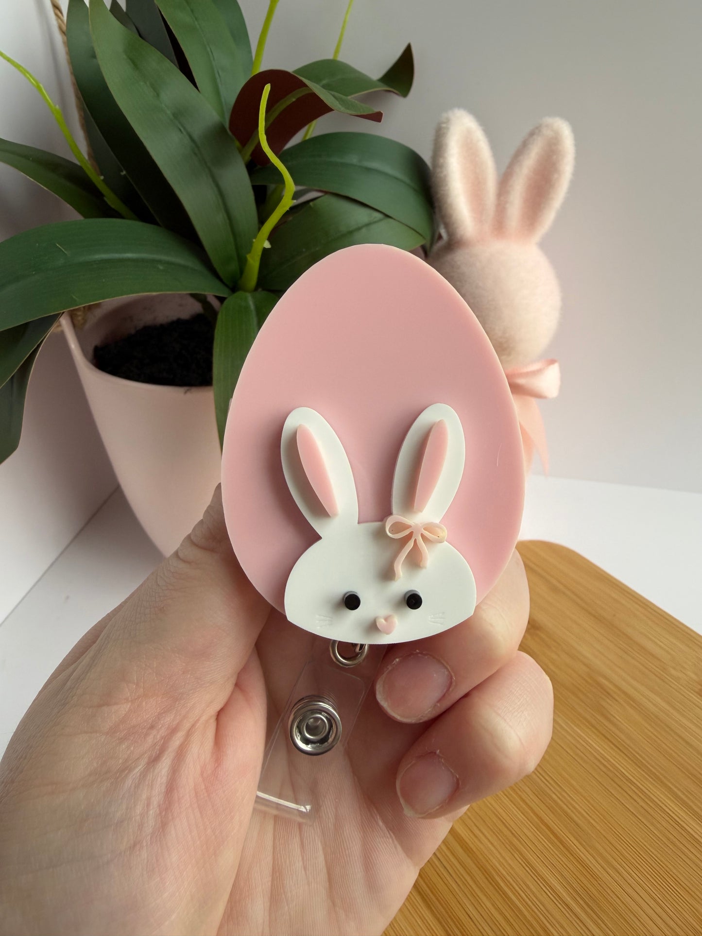 Easter Bunny Egg Acrylic Badge Reel