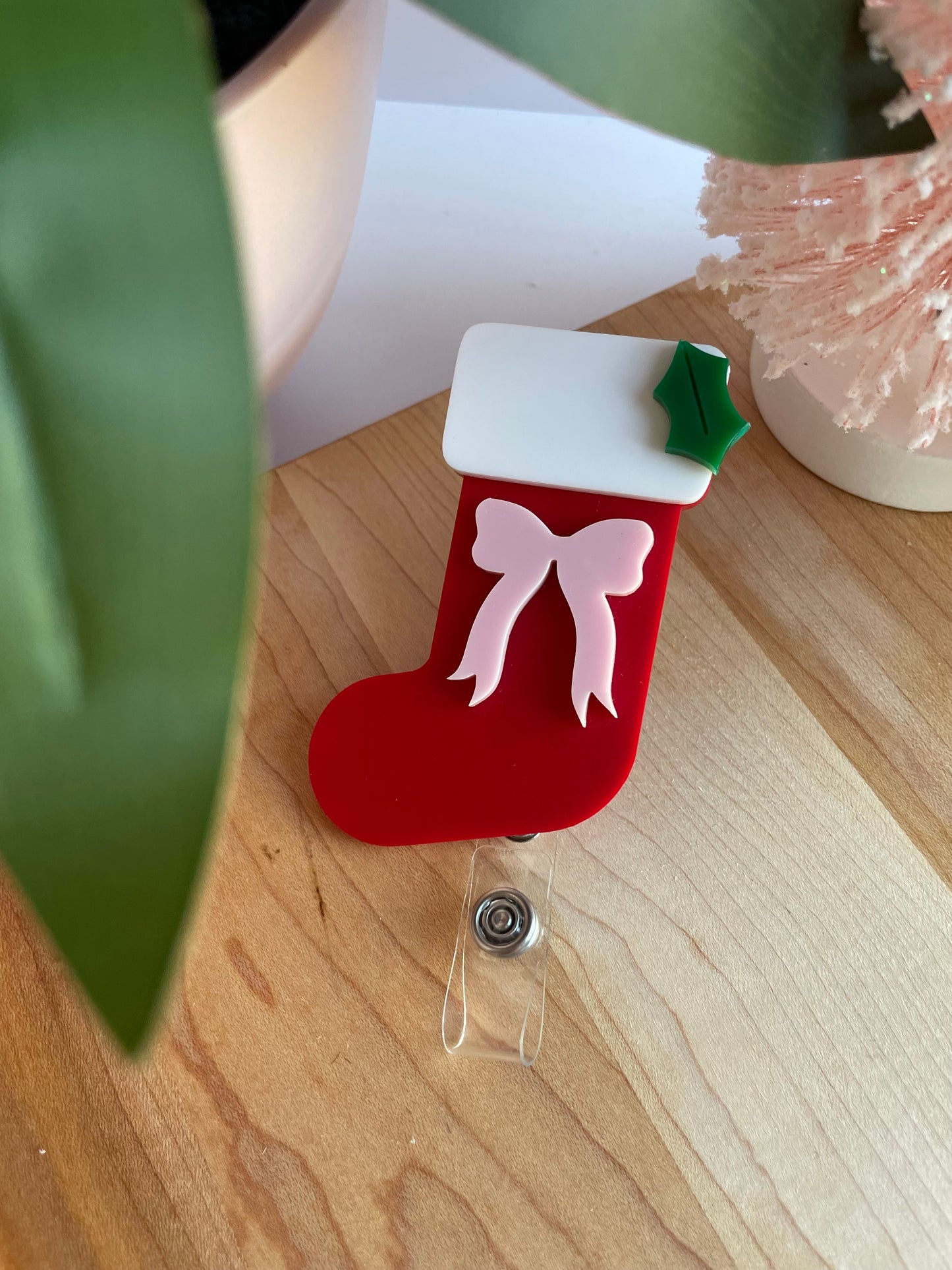 Christmas Stocking Badge Reel
