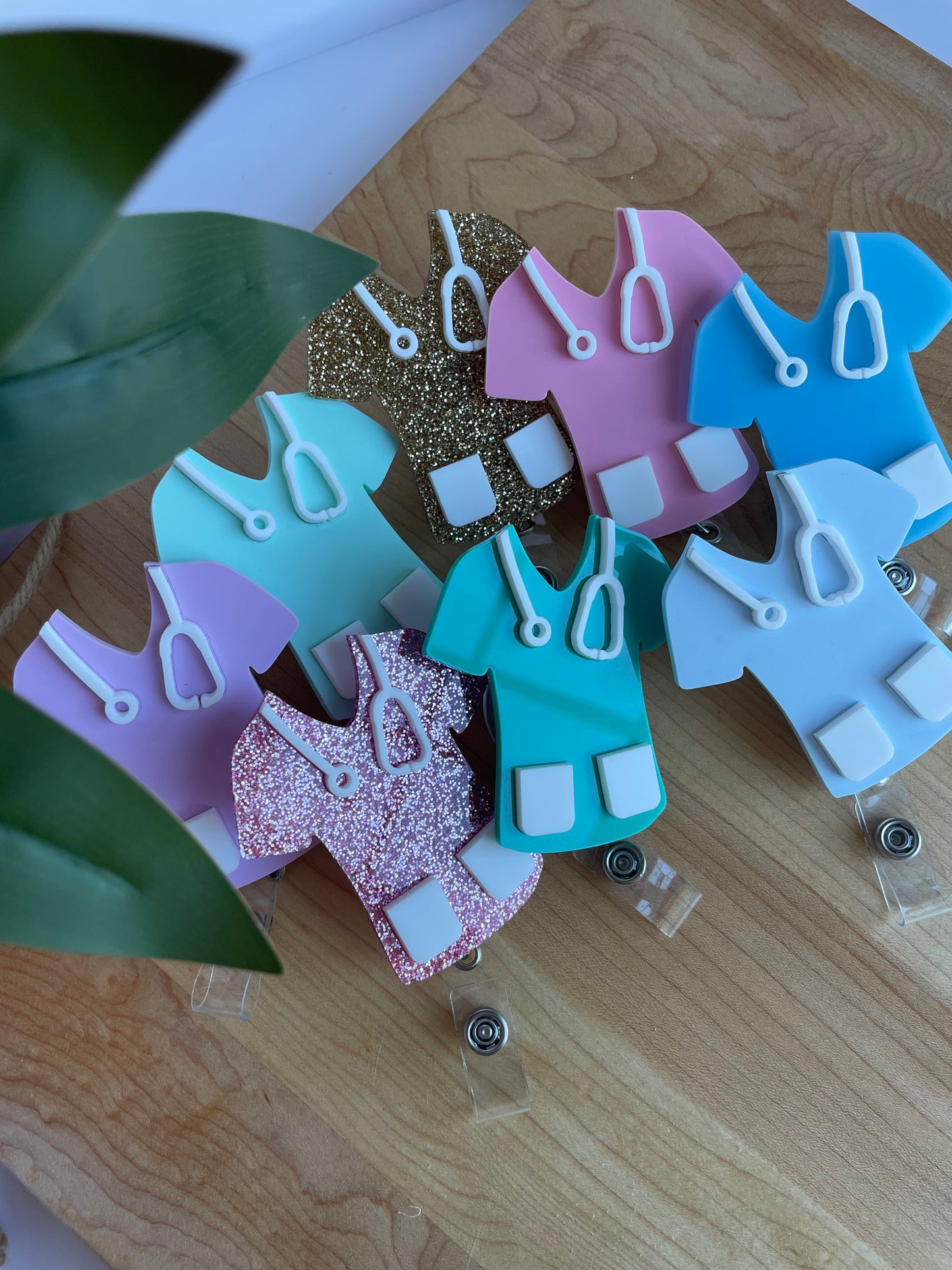 Cute Nurses Scrubs Acrylic Badge Reel