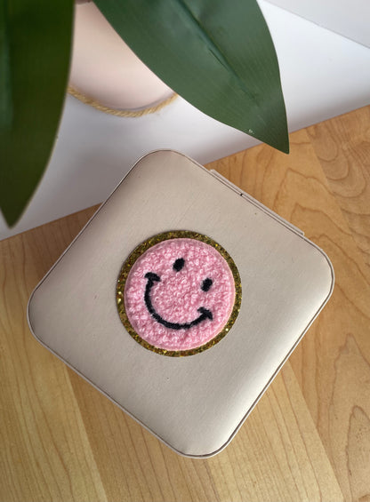 Colorful Smiley Faces Light Pink Jewelry Boxes