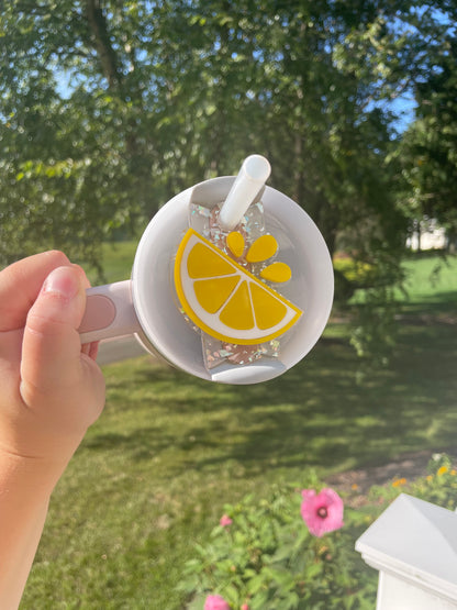 Sparkly Yellow Lemon 30 and 40 ounce Stanley Topper for Waterbottles