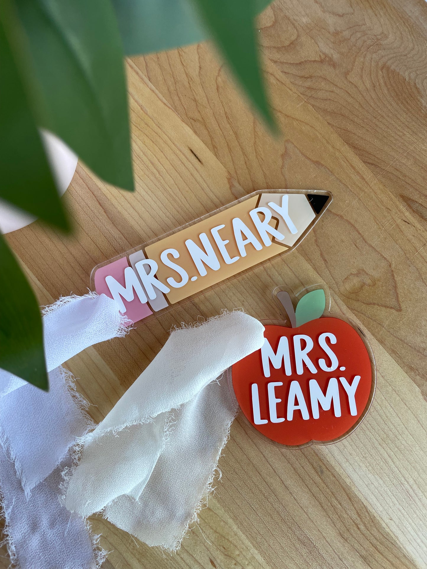Teacher Themed Acrylic Gift Tags