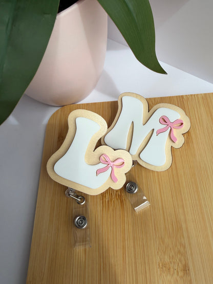 Letter Bow Acrylic Badge Reel