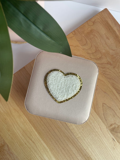 White Heart Light Pink Jewelry Box