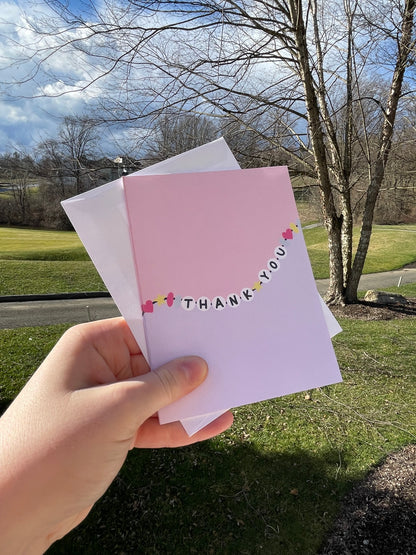 Thank You Friendship Bracelet Blank Card with White Envelope