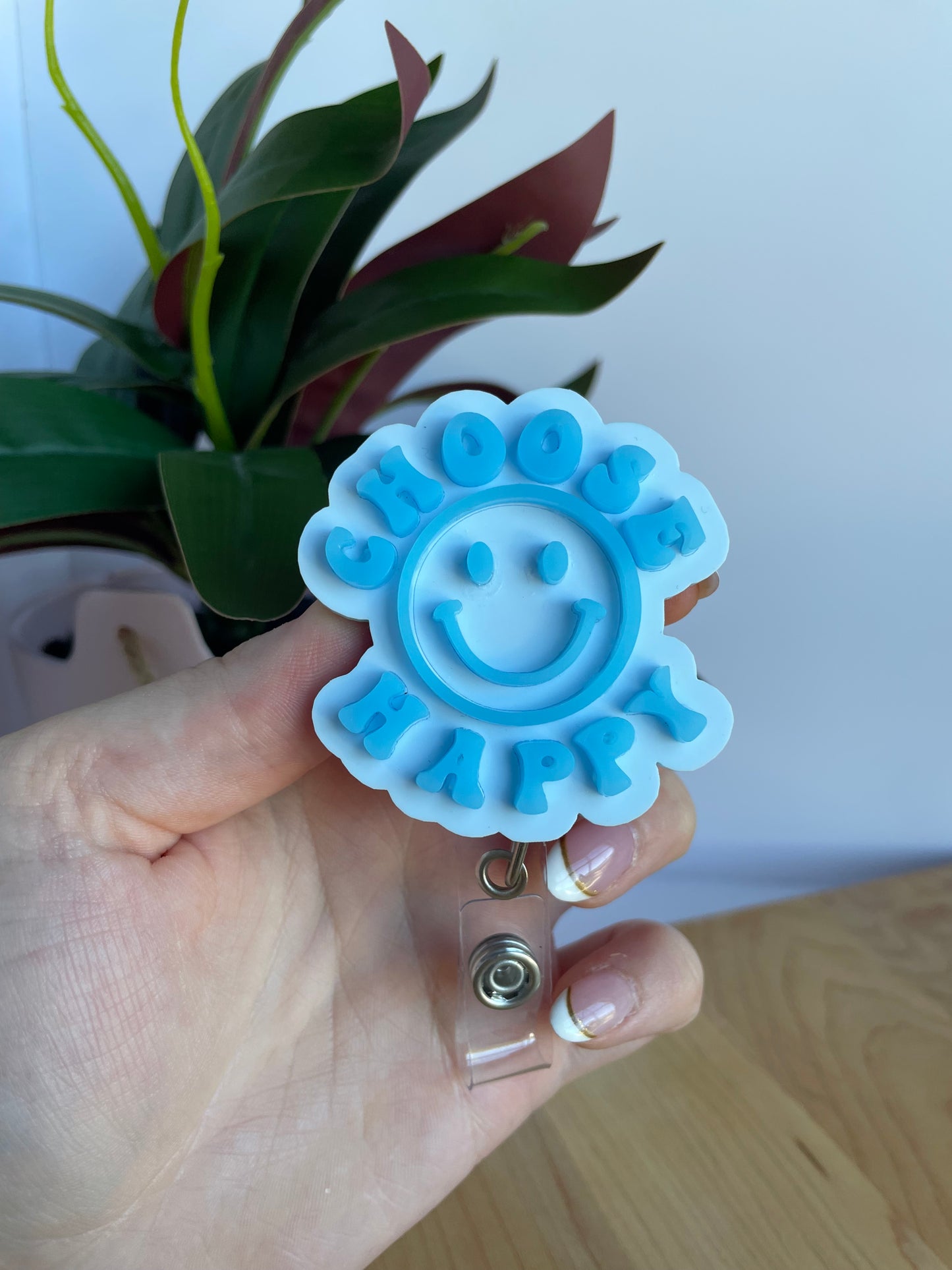 Colorful Choose Happy Acrylic Badge Reels