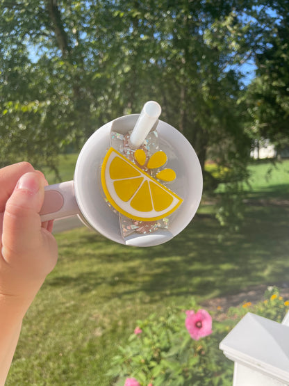 Sparkly Yellow Lemon 30 and 40 ounce Stanley Topper for Waterbottles