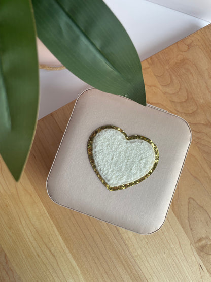 White Heart Light Pink Jewelry Box