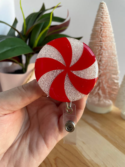 Sparkly Peppermint Badge Reel