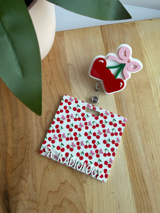 Cherries and Bows Badge Reel and Backer Bundle