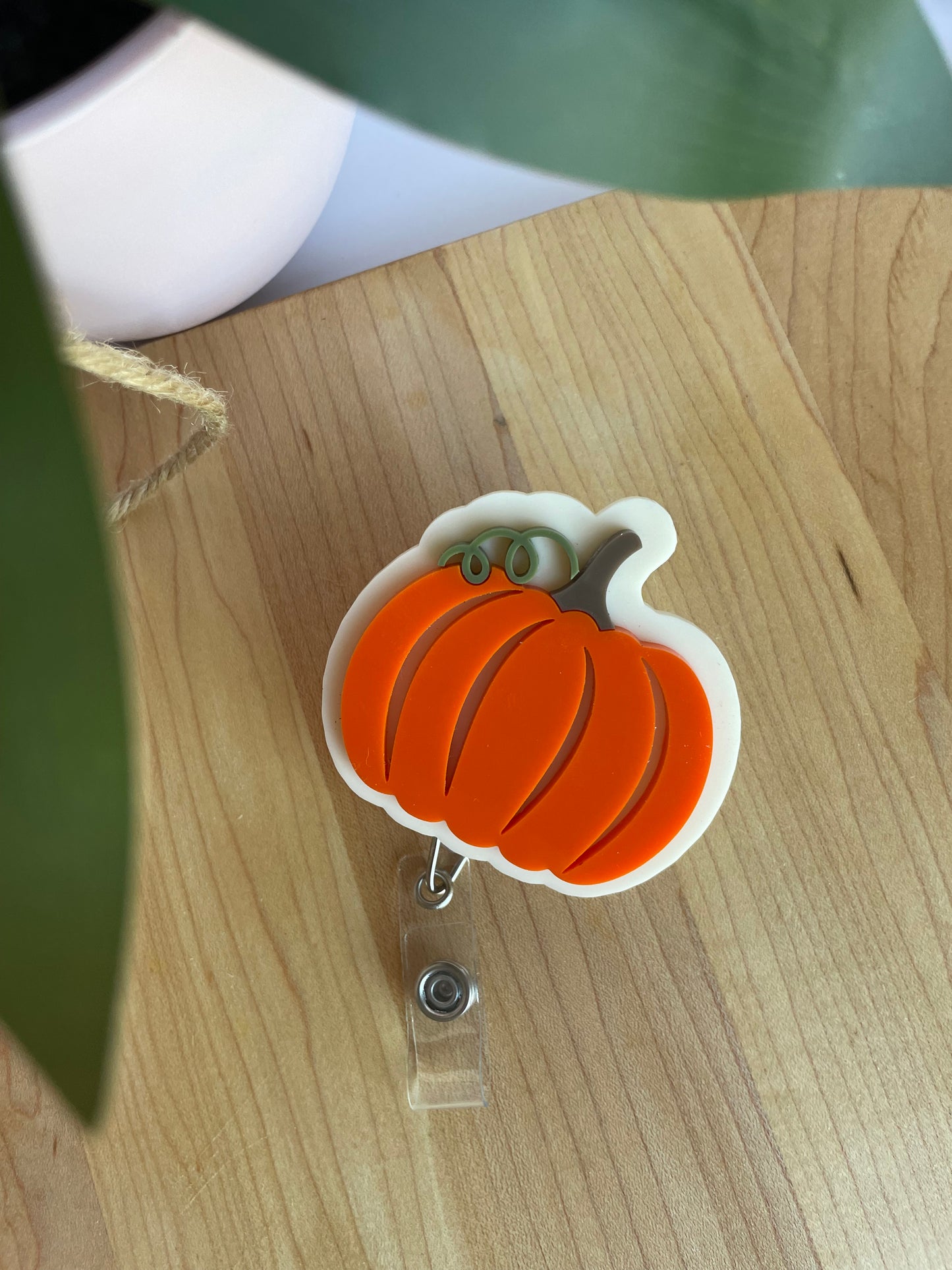 Pretty Pumpkin Acrylic Badge Reel