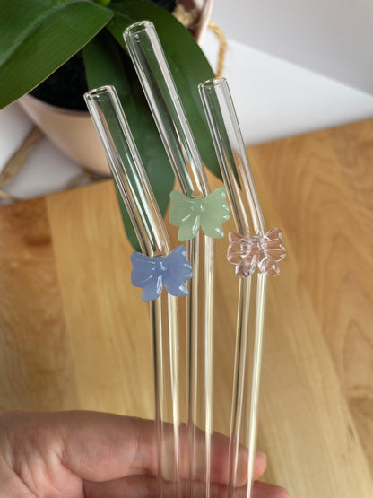 Colorful Bows Glass Straws