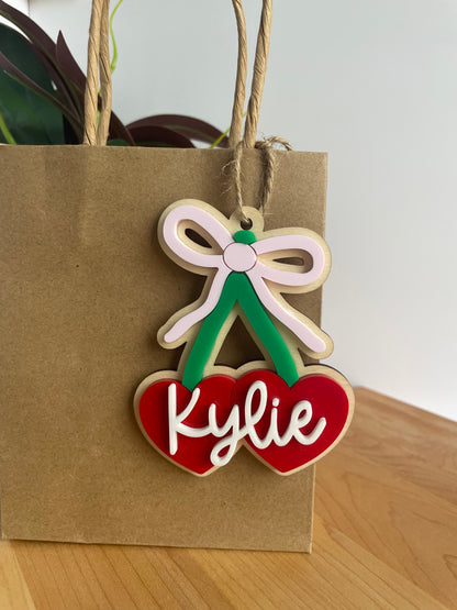 Cute Cherries and Bow Gift Tag
