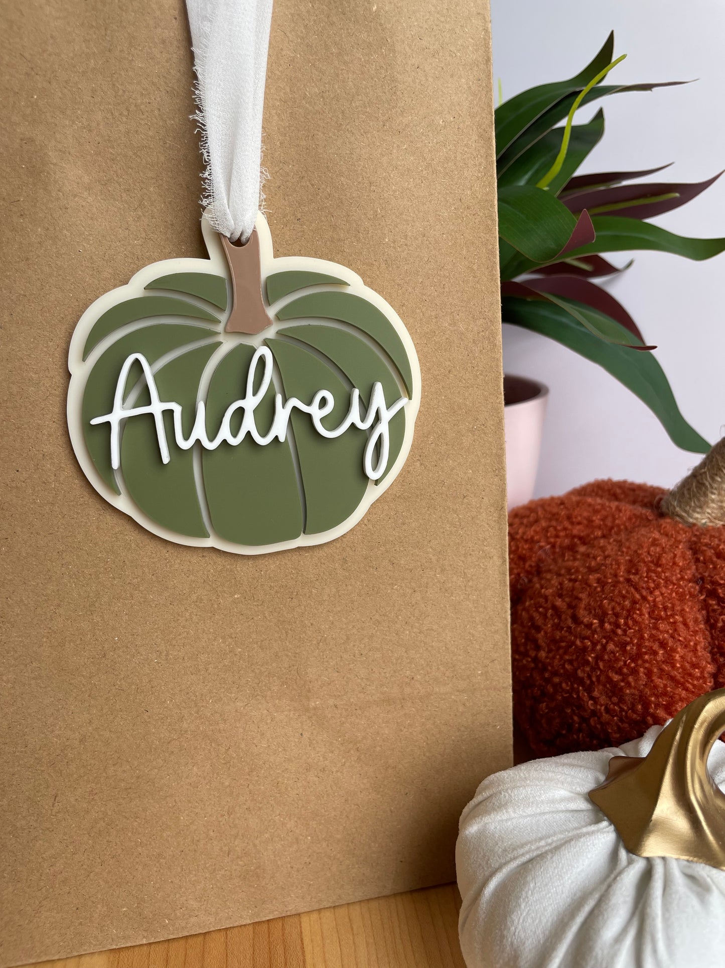 Pretty Pumpkins Custom Acrylic Gift Tags