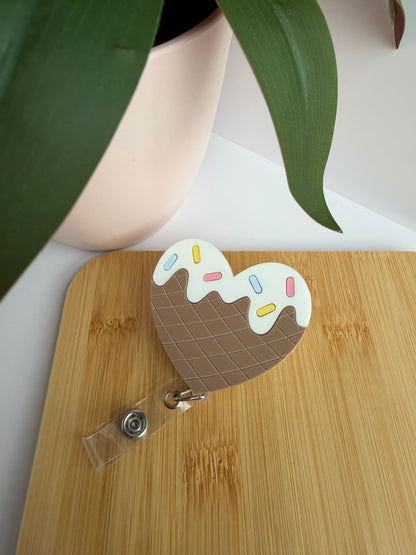 Ice Cream Heart Badge Reel